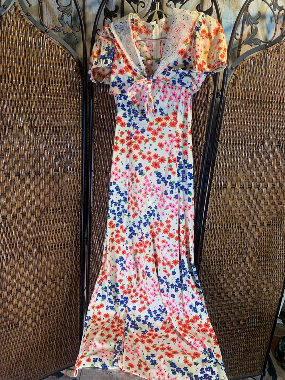 Vintage Prairie Style Floral Maxi Dress with Bolero